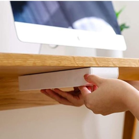 White Desk Drawer 2 pack - Self Adhesive Pencil Tray - Accessory Organiz… - Picture 2 of 7